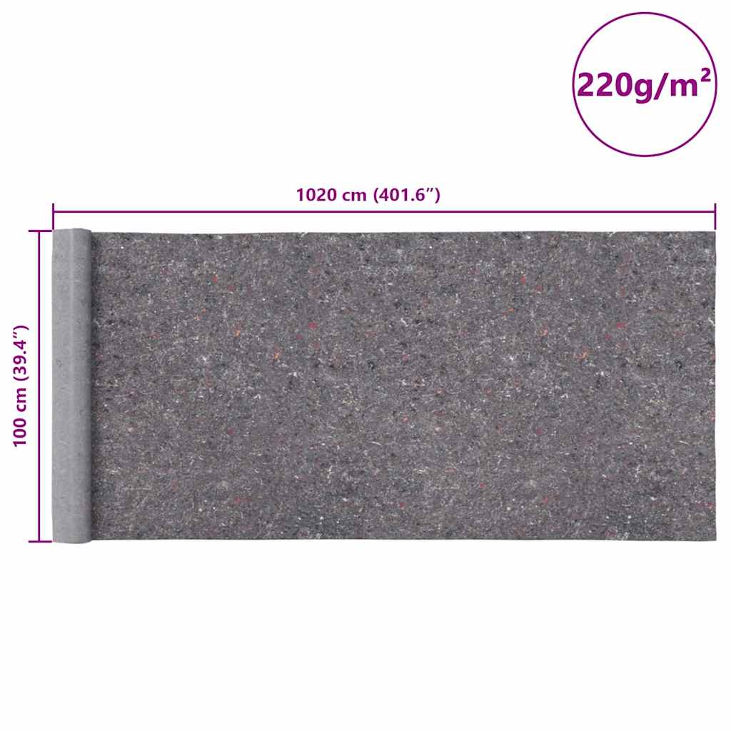 skridsikker maleruld 10 m 220 g/m² grå
