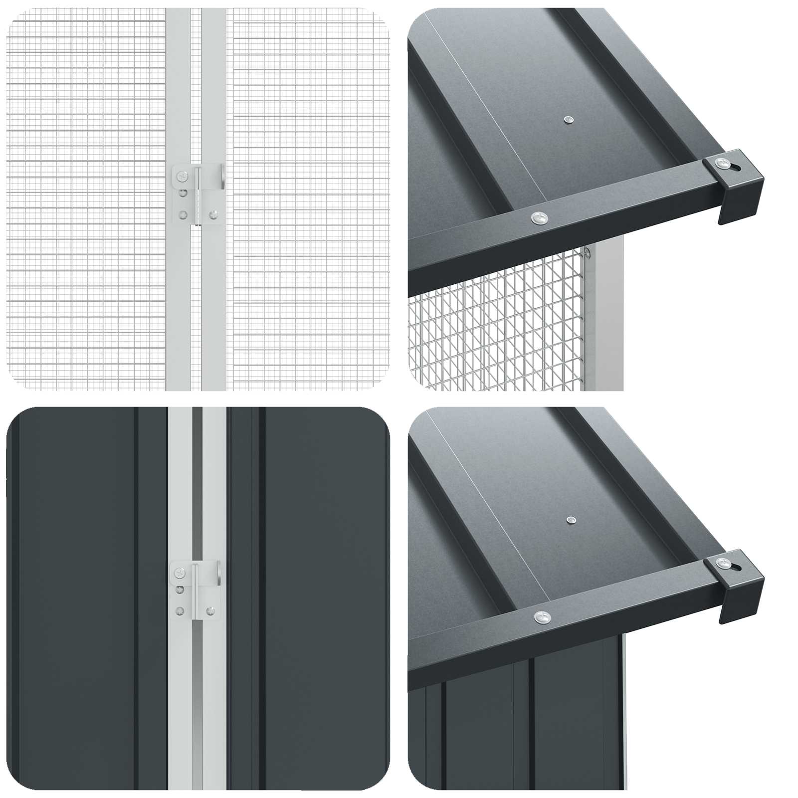 Fuglebur Antracit 430 x 208 x 247 cm Galvaniseret stål