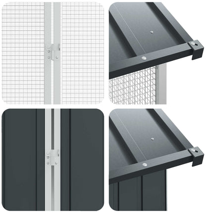 Fuglebur Antracit 645 x 208 x 247 cm Galvaniseret stål