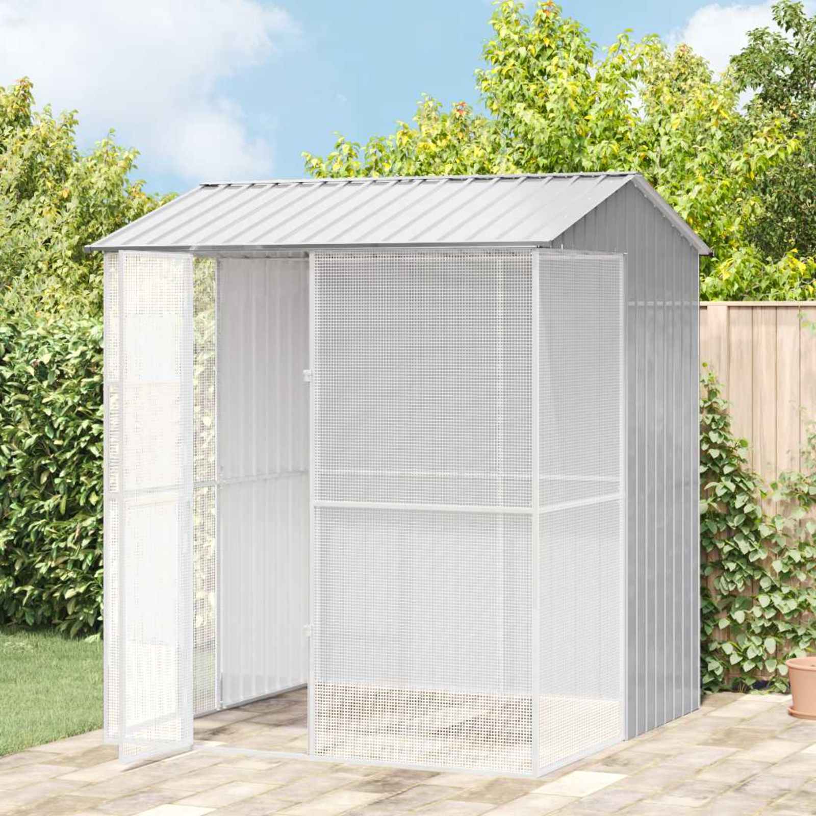 Fuglebur Grå 215 x 210 x 247 cm Galvaniseret stål