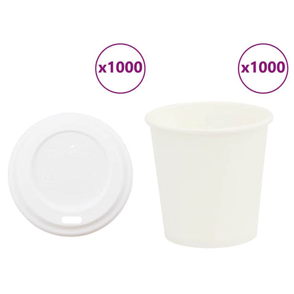 kaffekopper af papir med låg 1000 stk. 4oz 100ml