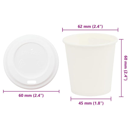 kaffekopper af papir med låg 1000 stk. 4oz 100ml