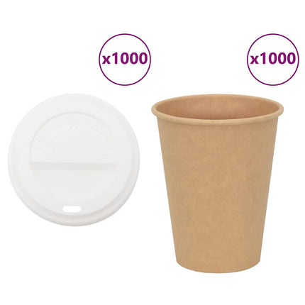 kaffekopper af papir med låg 1000 stk. 12oz 300ml