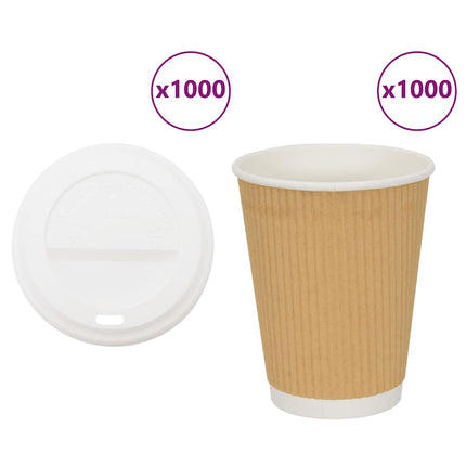 kaffekopper af papir med låg 1000 stk. 16oz 400ml