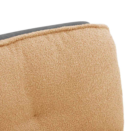 drejelig kontorstol beige krøllet uld-lignende stof