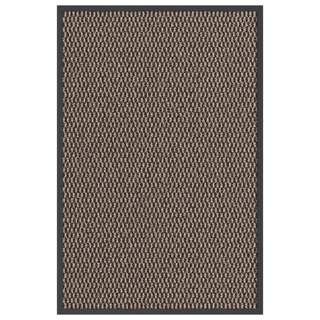 Dørmåtte brun 60 × 90 cm - skridsikker, vaskbar indendørs/overdækket udendørs