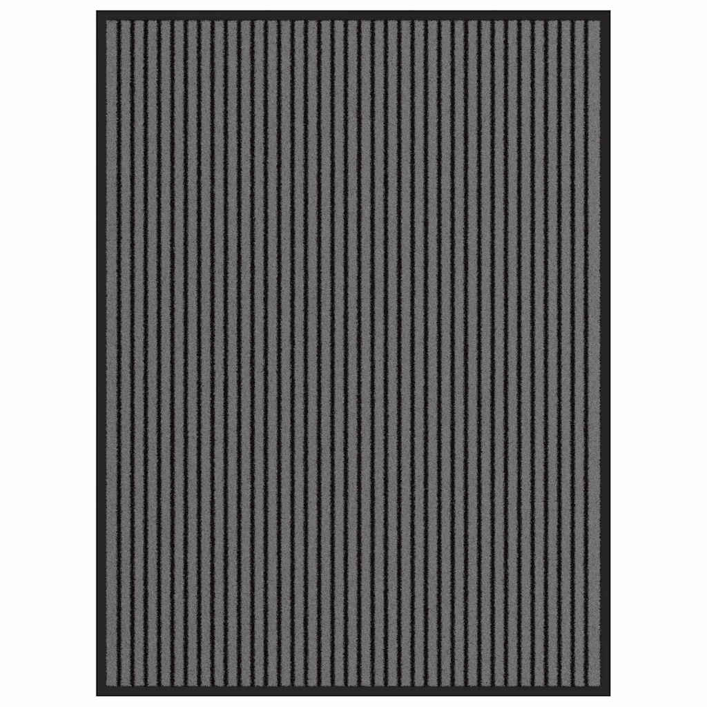 Dørmåtte Stribet Sort Og Grå 80 X 120 Cm Polypropylen Og Pvc