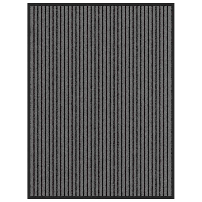 Dørmåtte Stribe Sort og Grå 90x120 cm