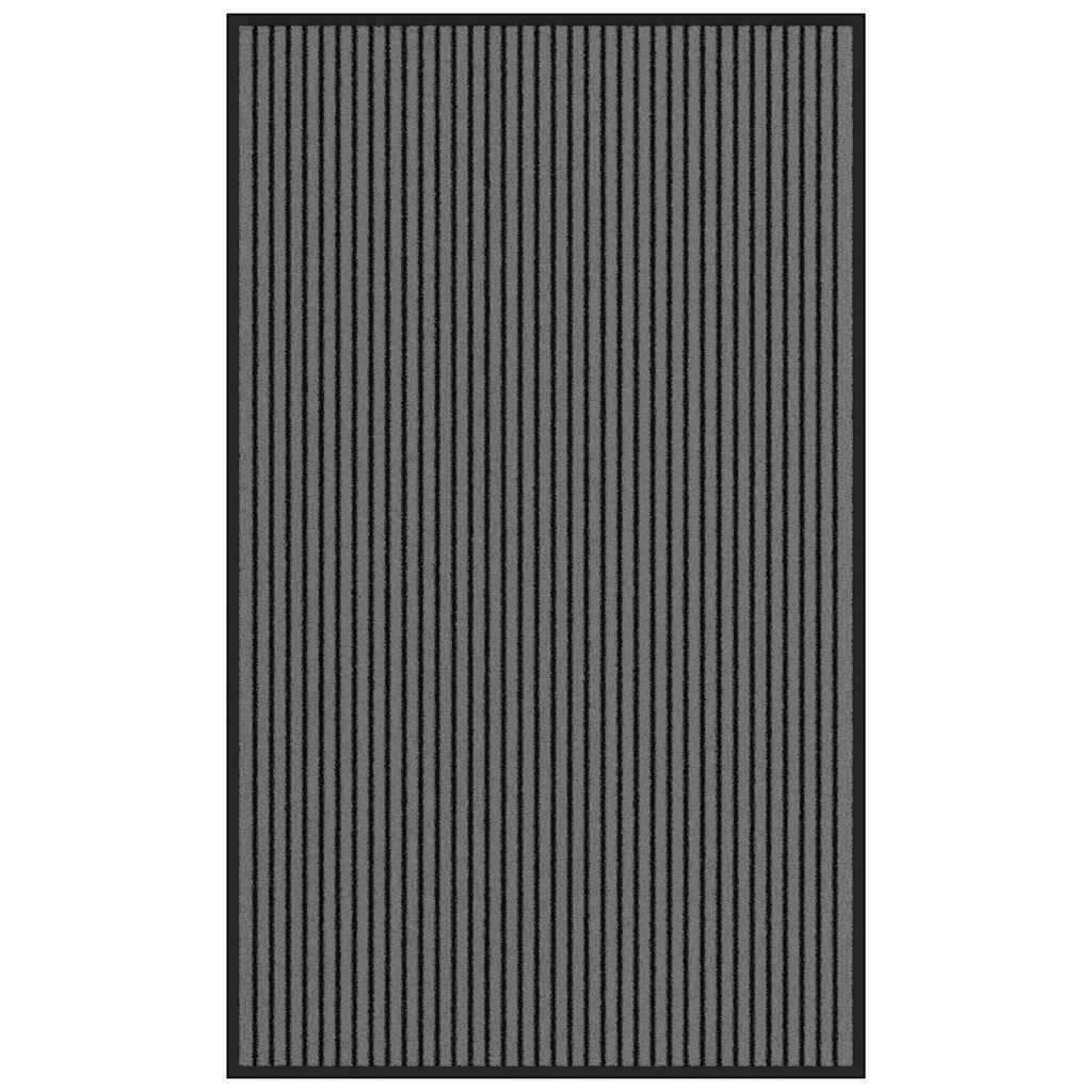 Dørmåtte Stribe Sort og Grå 90x150 cm billede