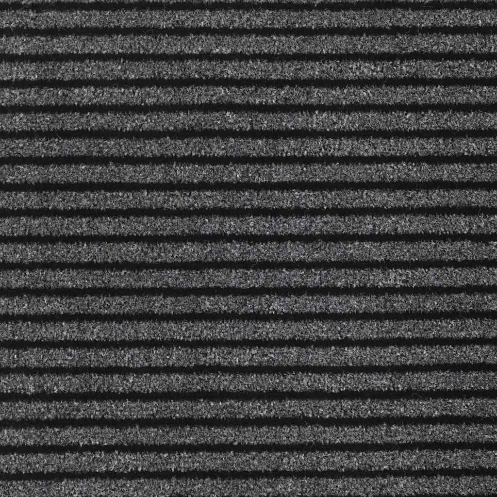 Dørmåtte Stribe Sort og Grå 90x150 cm