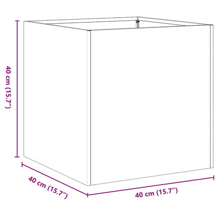 plantekasse 40x40x40 cm rustfrit stål