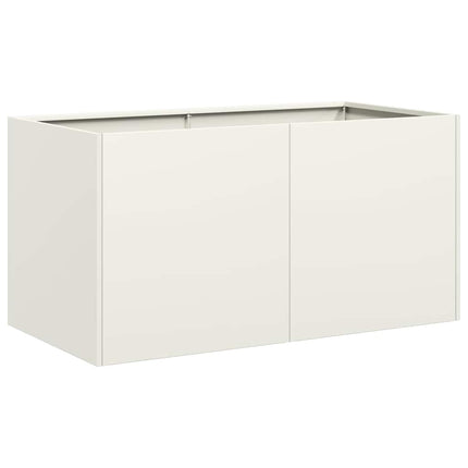 plantekasse hvid 80x40x40 cm koldvalset stål