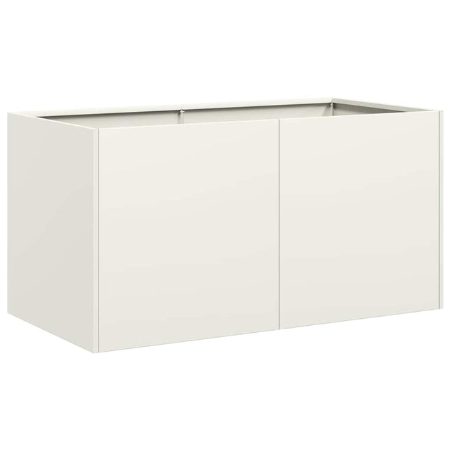 plantekasse hvid 80x40x40 cm koldvalset stål
