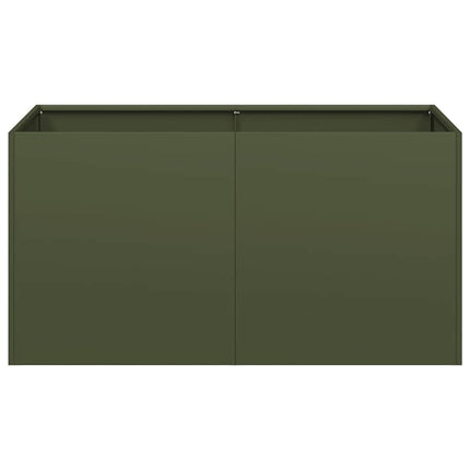 plantekasse olivengrøn 80x40x40 cm koldvalset stål