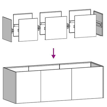 plantekasse antracit 120x40x40 cm koldvalset stål