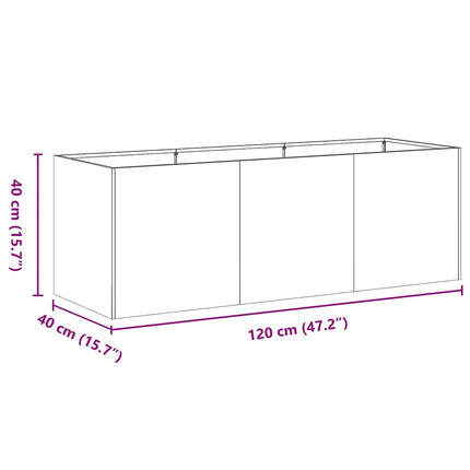 plantekasse antracit 120x40x40 cm koldvalset stål