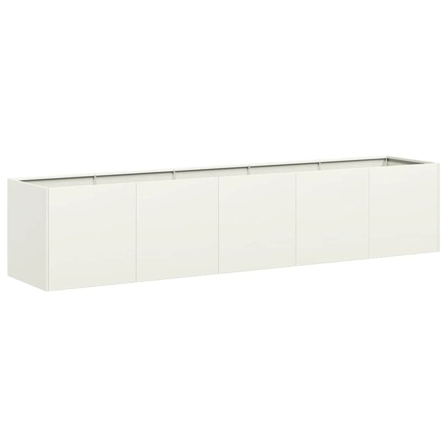plantekasse hvid 200x40x40 cm koldvalset stål