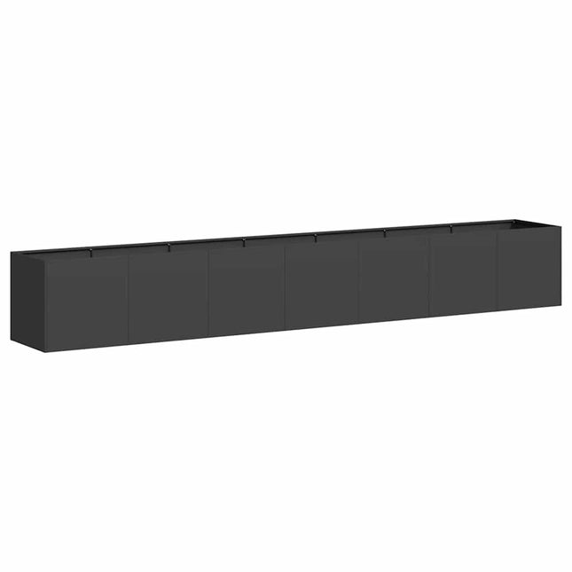 plantekasse sort 280x40x40 cm koldvalset stål