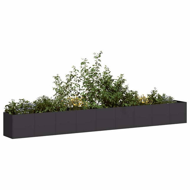 plantekasse sort 360x40x40 cm koldvalset stål
