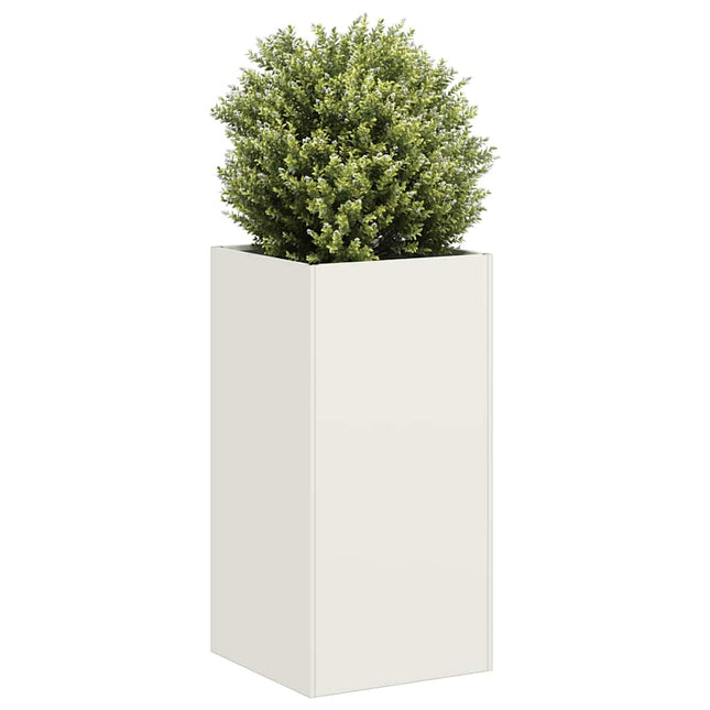 plantekasse hvid 40x40x80 cm koldvalset stål
