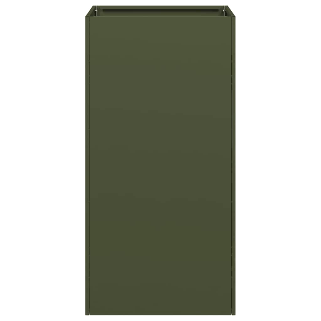 plantekasse olivengrøn 40x40x80 cm koldvalset stål