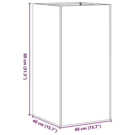 plantekasse 40x40x80 cm galvaniseret stål