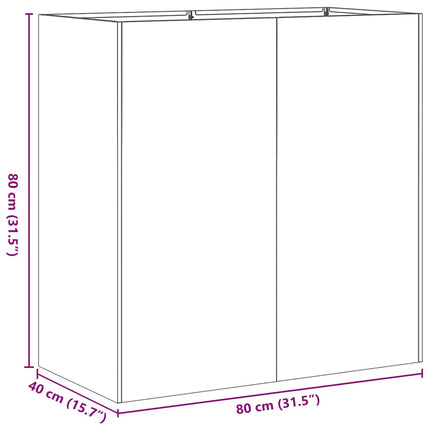 plantekasse 80x40x80 cm koldvalset stål antracitgrå