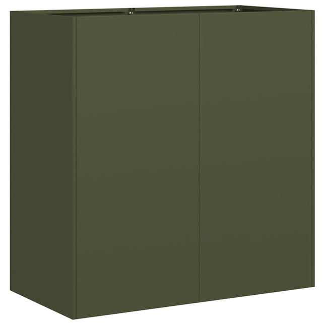 plantekasse olivengrøn 80x40x80 cm koldvalset stål