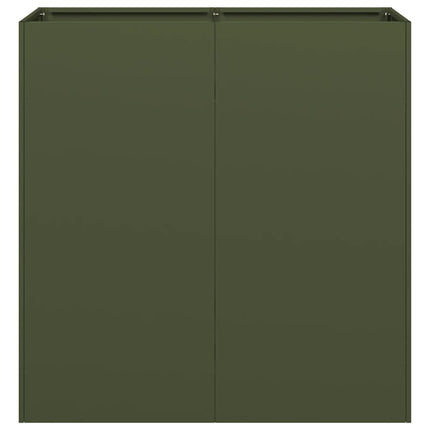plantekasse olivengrøn 80x40x80 cm koldvalset stål
