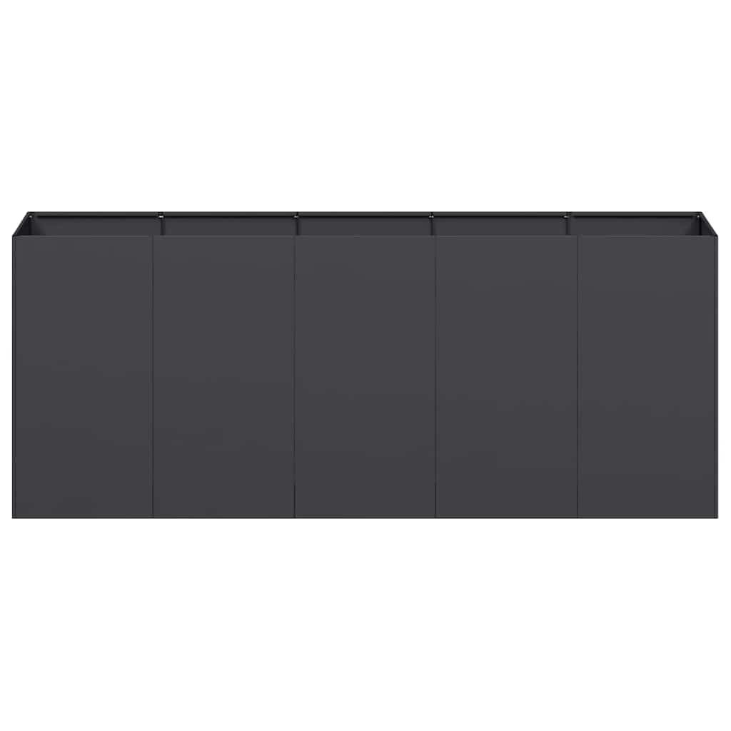 plantekasse sort 200x40x80 cm koldvalset stål