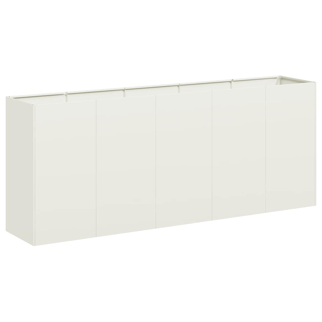 plantekasse hvid 200x40x80 cm koldvalset stål