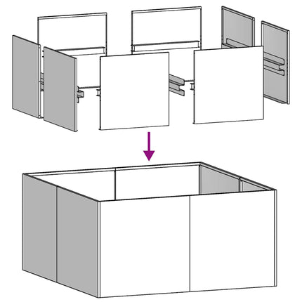 plantekasse 80x80x40 cm galvaniseret stål