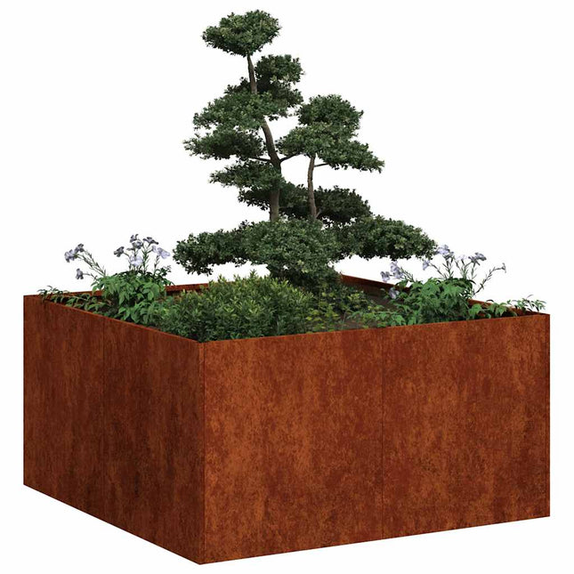 plantekasse rustfarvet 80x80x40 cm forvitringsstål