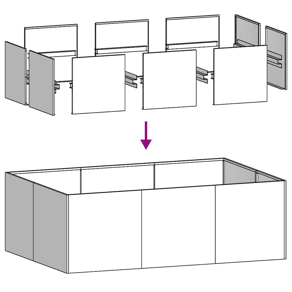 plantekasse 120x80x40 cm stål hvid