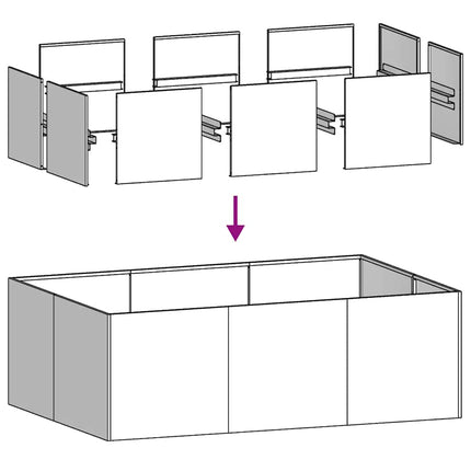 plantekasse 120x80x40 cm stål antracitgrå
