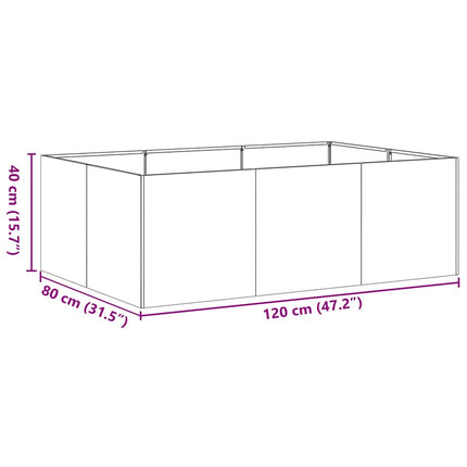 plantekasse 120x80x40 cm stål antracitgrå