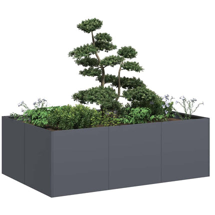 plantekasse 120x80x40 cm stål antracitgrå