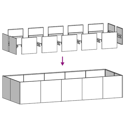 plantekasse 200x80x40 cm stål sort
