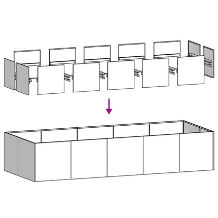 plantekasse 200x80x40 cm stål hvid