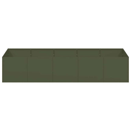 plantekasse 200x80x40 cm stål olivengrøn