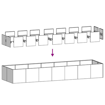 plantekasse 280x80x40 cm stål sort