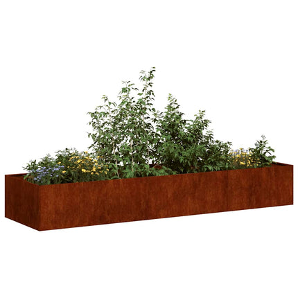 plantekasse rustfarvet 280x80x40 cm forvitringsstål
