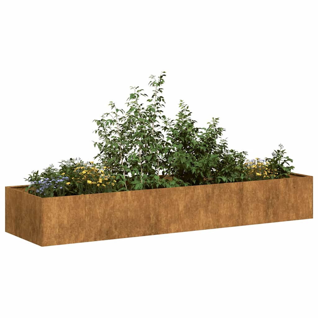 plantekasse rustfarvet 280x80x40 cm forvitringsstål