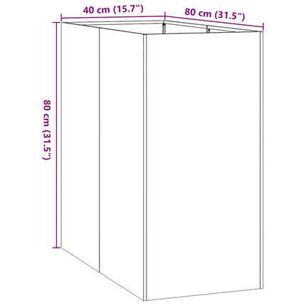 plantekasse 40x80x80 cm stål sort