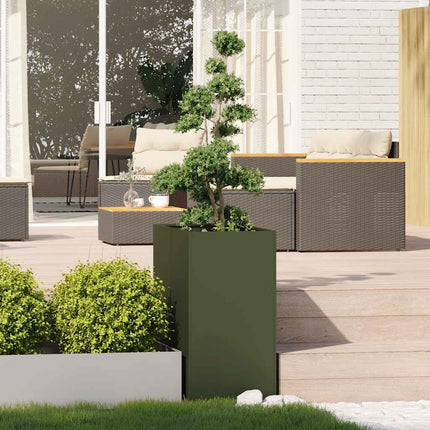 plantekasse 40x80x80 cm stål olivengrøn