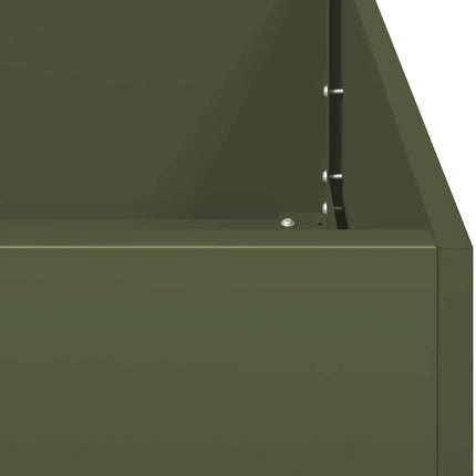 plantekasse 40x80x80 cm stål olivengrøn