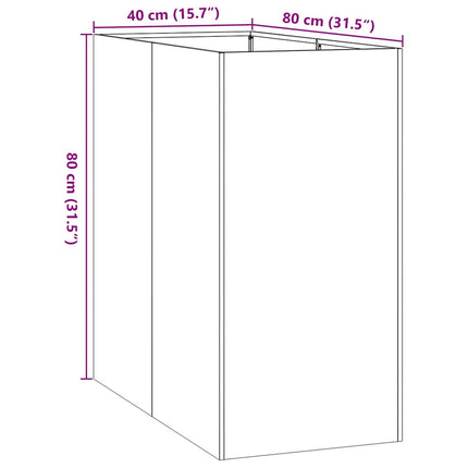 plantekasse 40x80x80 cm stål olivengrøn