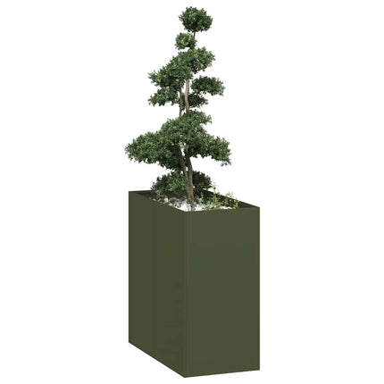 plantekasse 40x80x80 cm stål olivengrøn