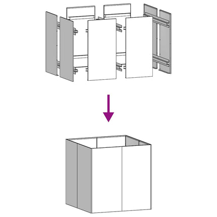 plantekasse 80x80x80 cm stål hvid