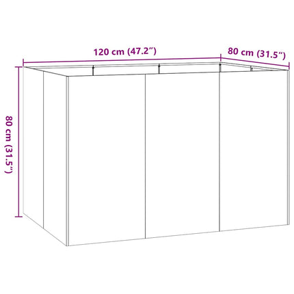 plantekasse 120x80x80 cm stål antracitgrå
